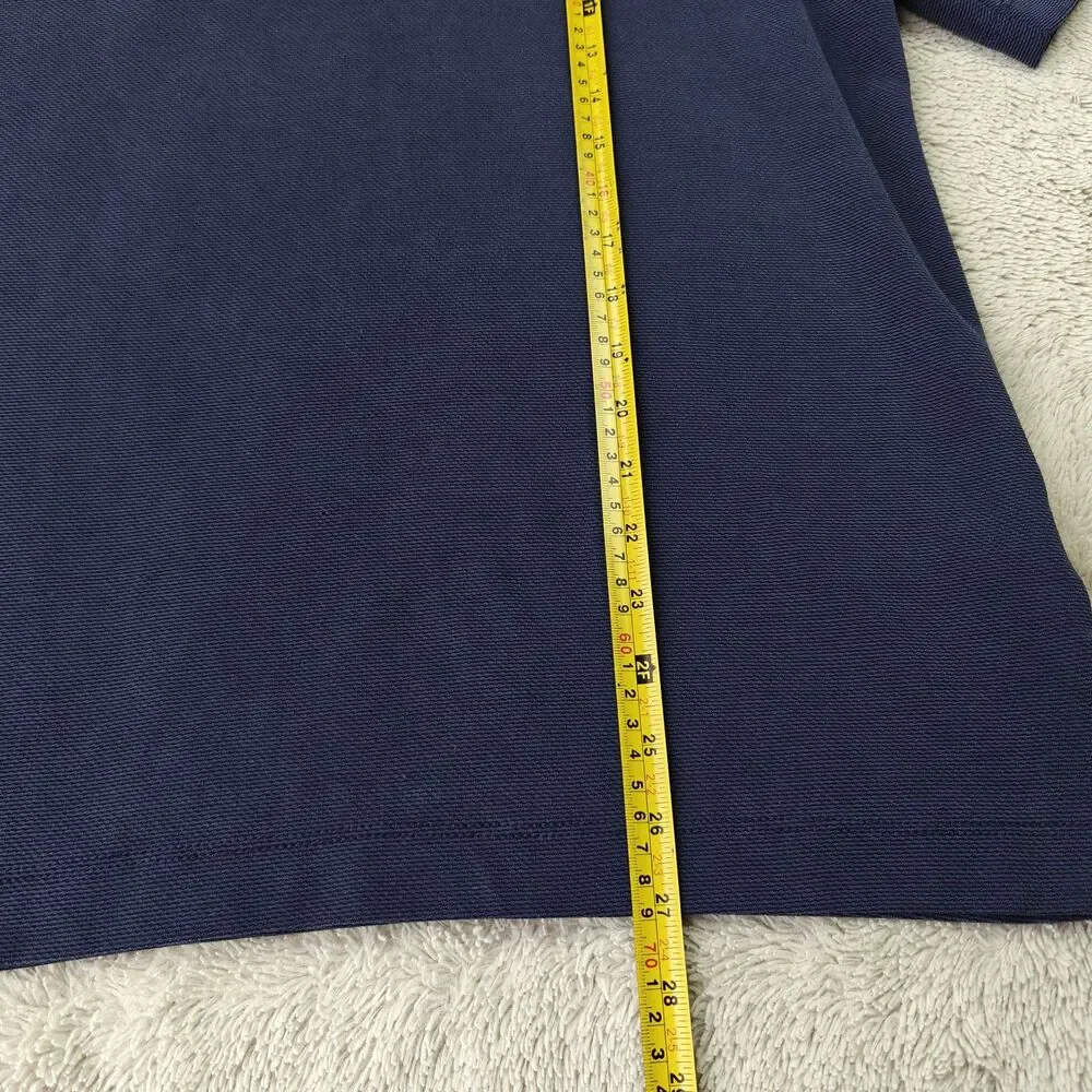 Rainforest Woven Polo Shirt Men's M Blue Lightweight Summer Soft Golf Lounge